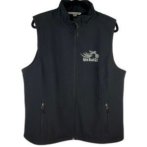 Open Road Girl Motorcycle Glitter Graphic Black Vest Size XXL Biker Wear